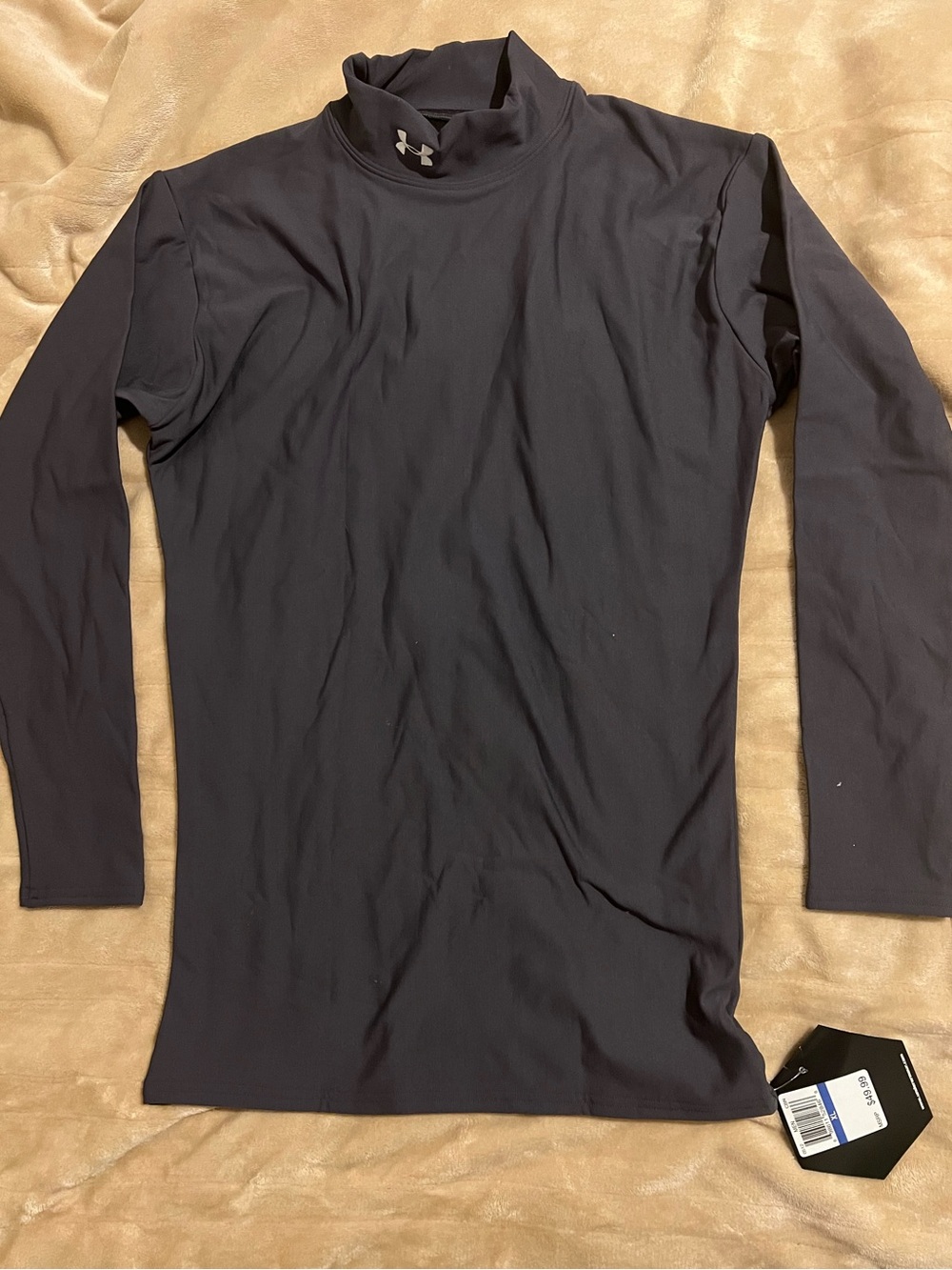 New NWT Under Armour Men’s Long Sleeve ColdGear Mock Neck Shirt Carbon Gray XL